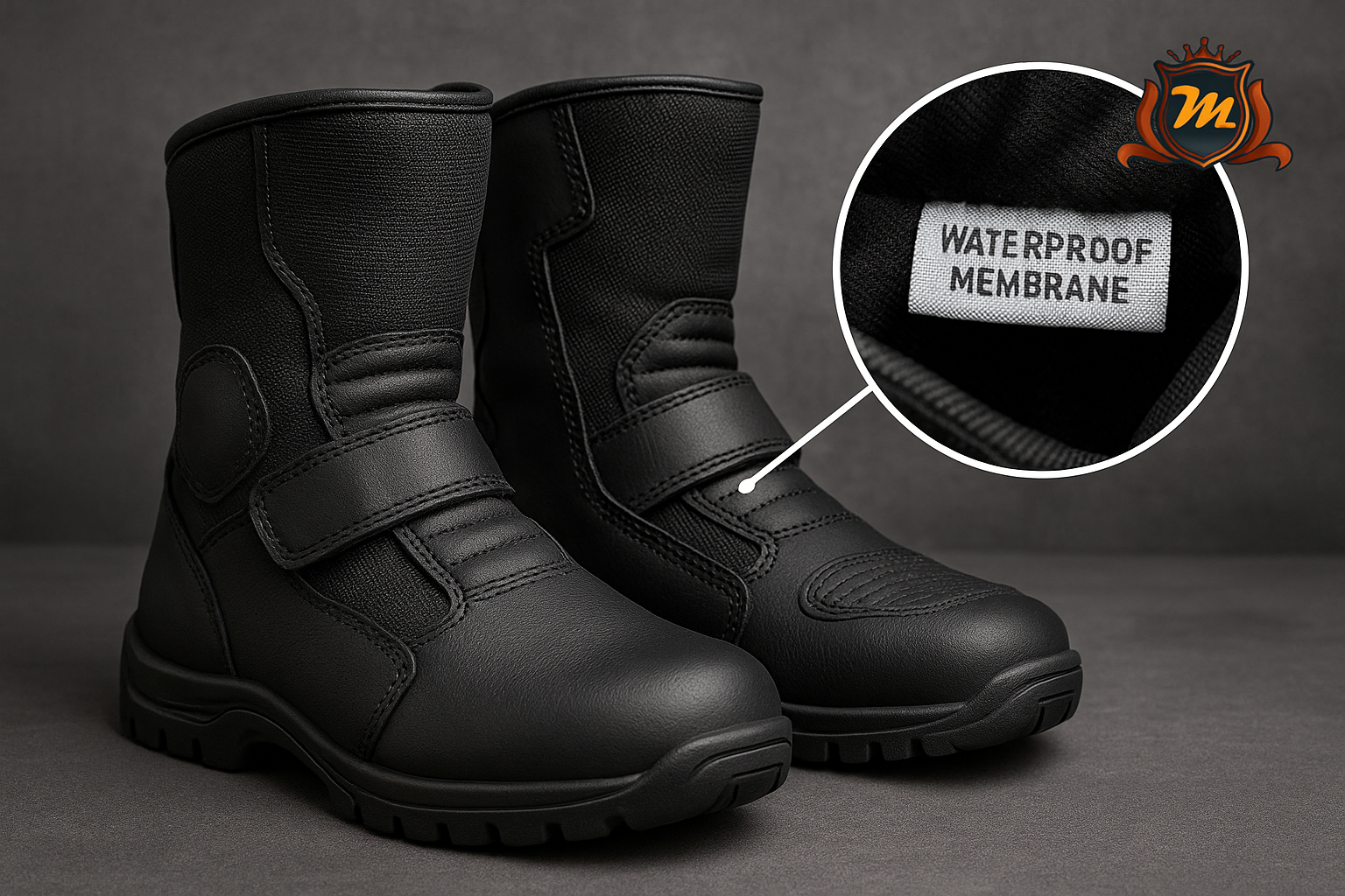 Membrana, aislamiento y suela antideslizante en botas de moto
